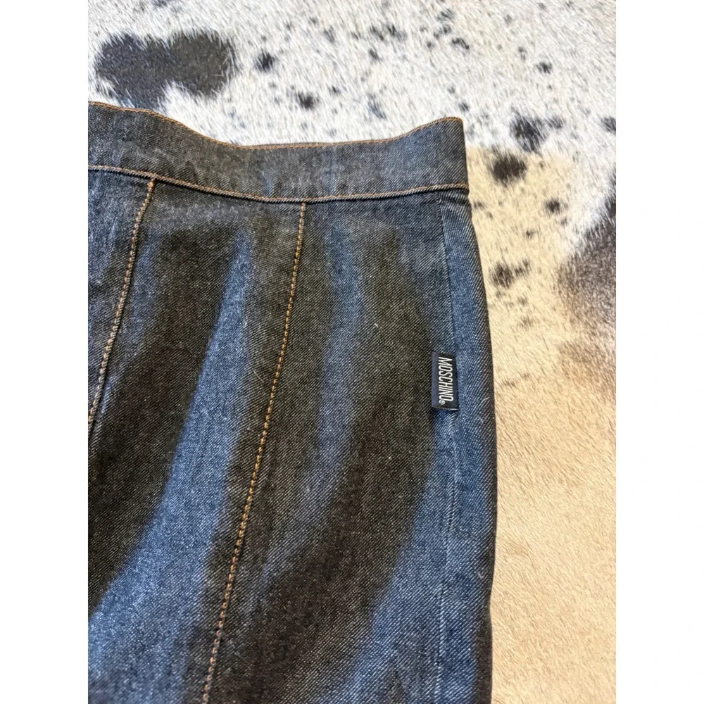MOSCHINO Denim Y2K Midi‎ Jean Skirt Size 8